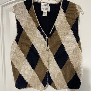 Christopher and Banks Hand embroidered Sweater vest size L